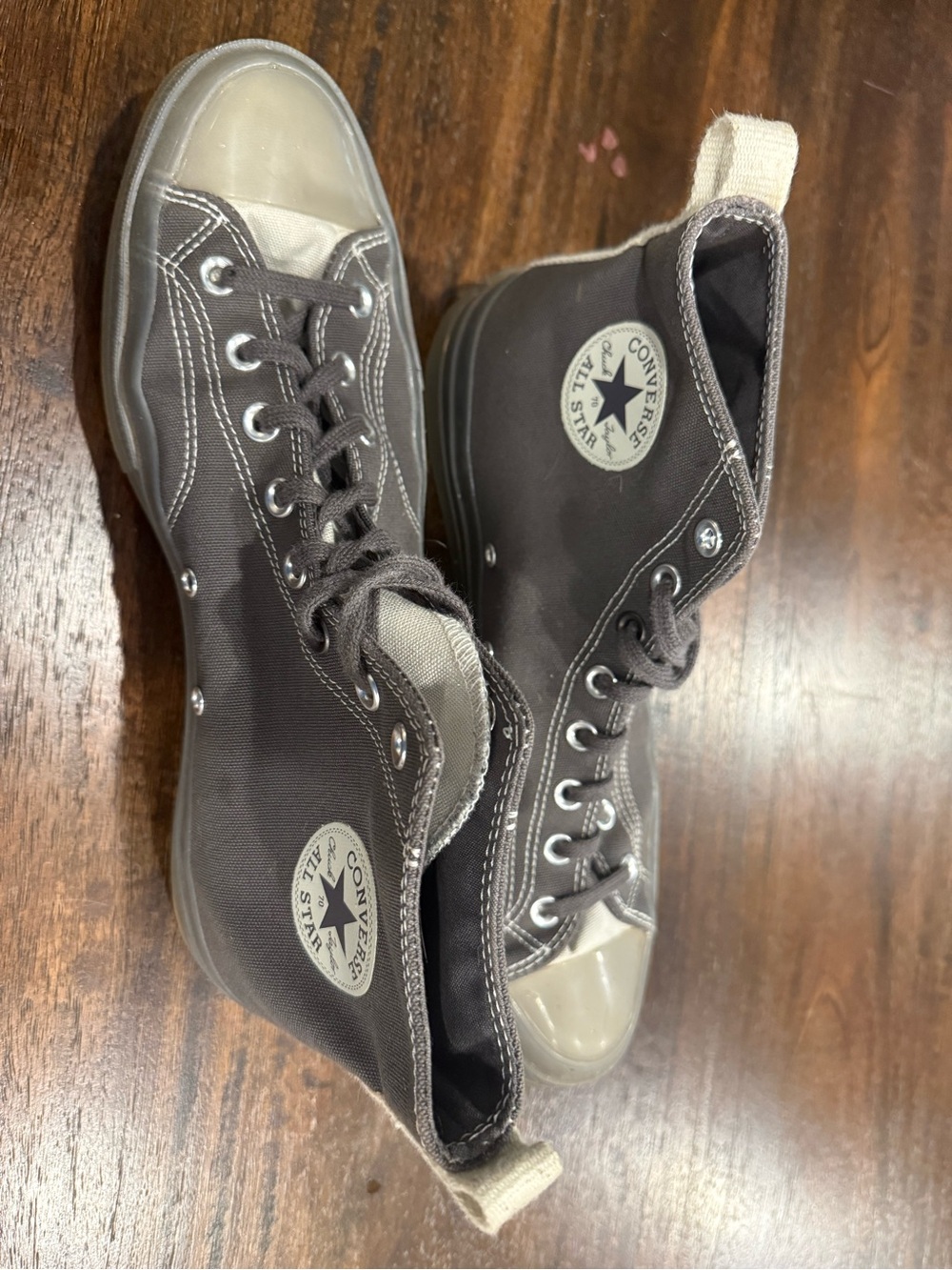 Converse Chuck Taylor All Star High Top Sneakers in Charcoal Gray and Cream